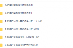 夏川30课时玩转小学语法学而思网校(全30讲高清打包)